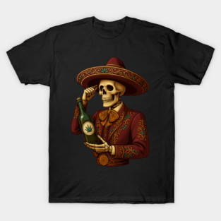 Elegant Skeleton Mariachi – Dia De Los Muertos Day of The Dead Costume Art T-Shirt