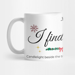 Candlelight beside the tree feels like peace. Mug