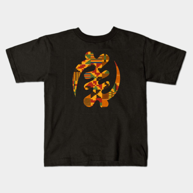 Gye Nyame Adinkra Kente Akan Symbol Kids T-Shirt by Adwoa's Store