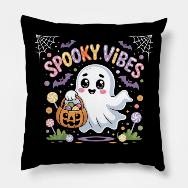 halloween-vibes Pillow by Creatifly Graphic Tees