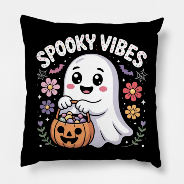 halloween-vibes Pillow by Creatifly Graphic Tees