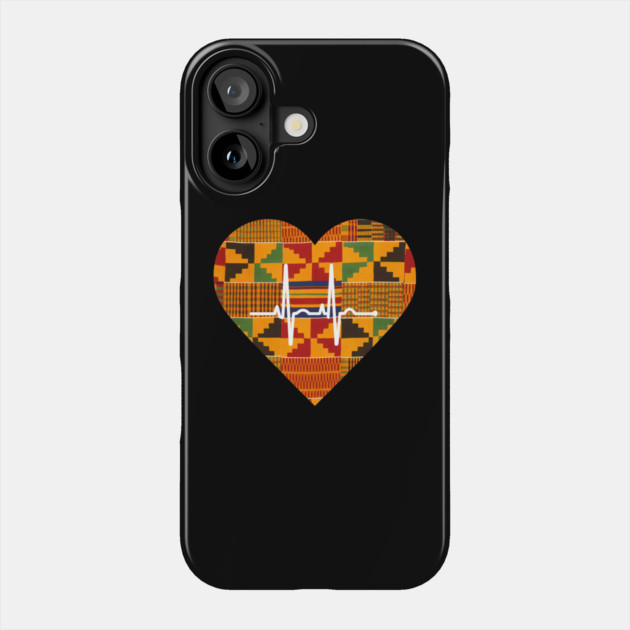 Kente Heartbeat Ghana Phone Case by Adwoa's Store