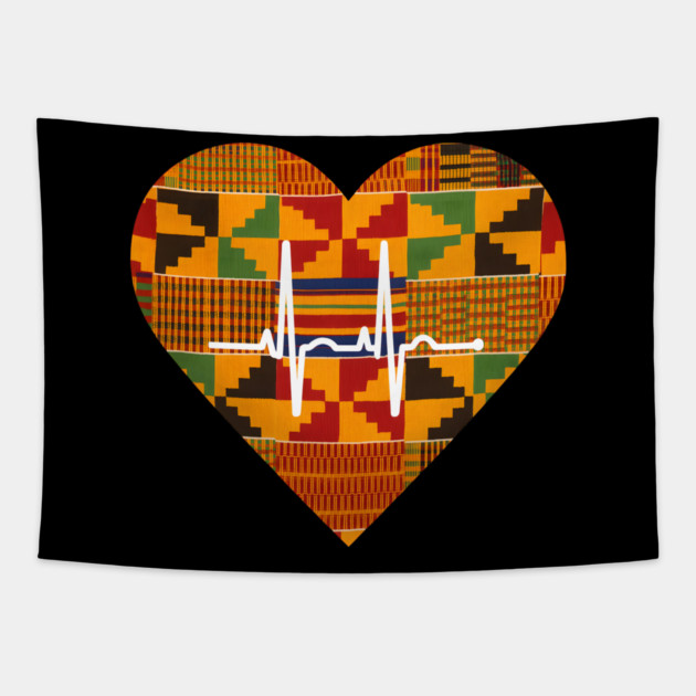 Kente Heartbeat Ghana Tapestry by Adwoa's Store