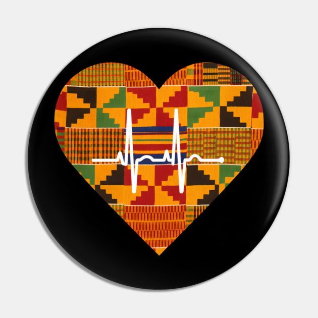 Kente Heartbeat Ghana Pin by Adwoa's Store