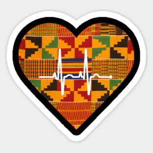 Kente Heartbeat Ghana Sticker
