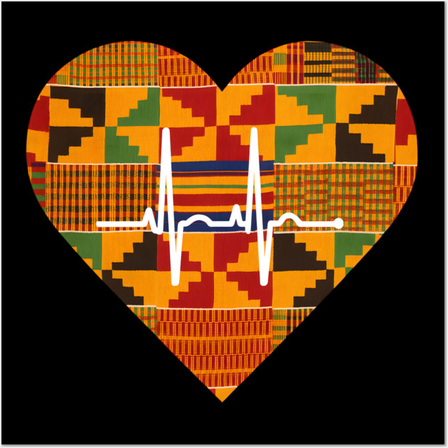 Kente Heartbeat Ghana Wall Art by Adwoa's Store