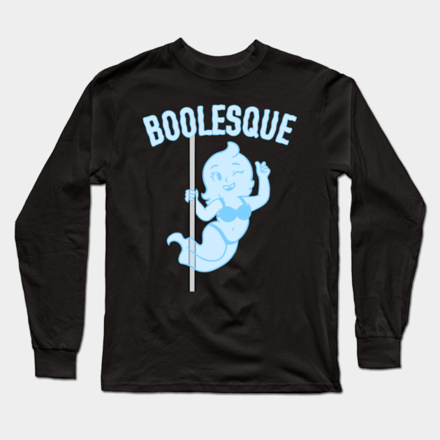 Boolesque Ghost Burlesque Pun Long Sleeve T-Shirt by belownormal