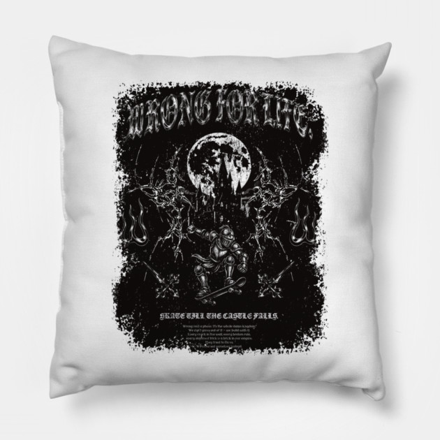 Medieval Skate Knight Pillow by Wrongteeshirt