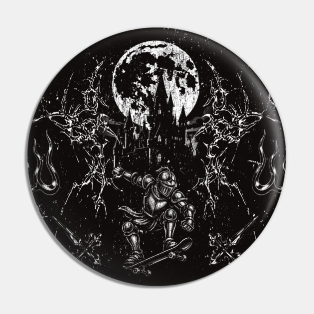 Medieval Skate Knight Pin by Wrongteeshirt
