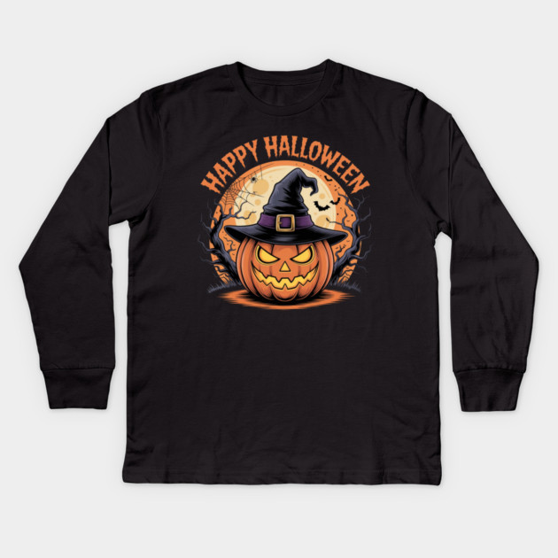 halloween-vibes Kids Long Sleeve T-Shirt by Creatifly Graphic Tees