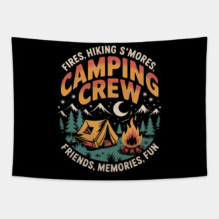 Camping Crew Family Matching Group Friends Men Women Kid1 Tapestry