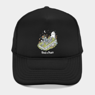 Read in Peace - Relaxed Skeleton Booklover - RIP Hat