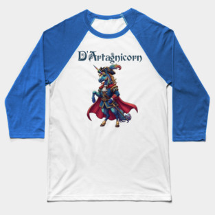 D'artagnicorn the Unicorn Musketeer Baseball T-Shirt