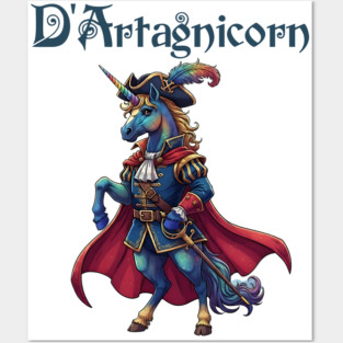 D'artagnicorn the Unicorn Musketeer Posters and Art