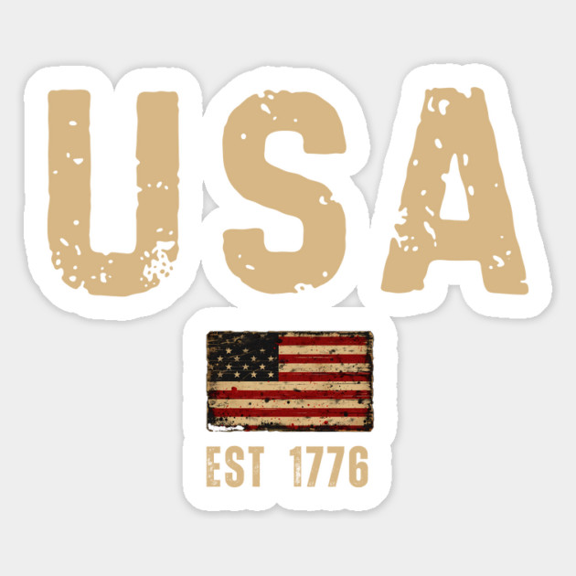 Vintage USA Patriotic Flag EST 1776 – Retro Magnet by Inkarti