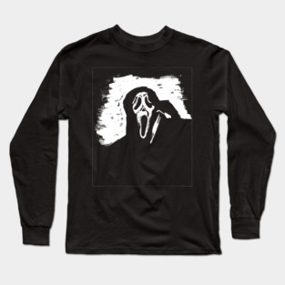 Spooky Ghost Mask Killer Shirt Horror Slasher Halloween Tee Long Sleeve T-Shirt
