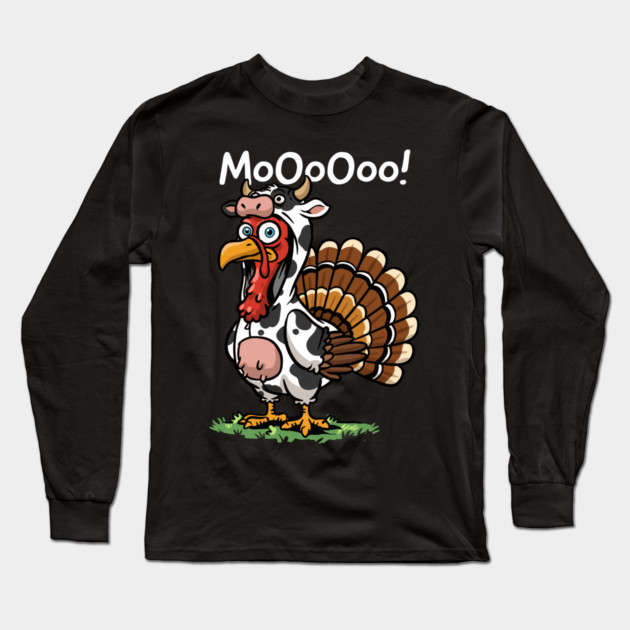Turkey Moo Long Sleeve T-Shirt by GoshWow®