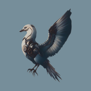 Cybernetic Bird In Flight T-Shirt