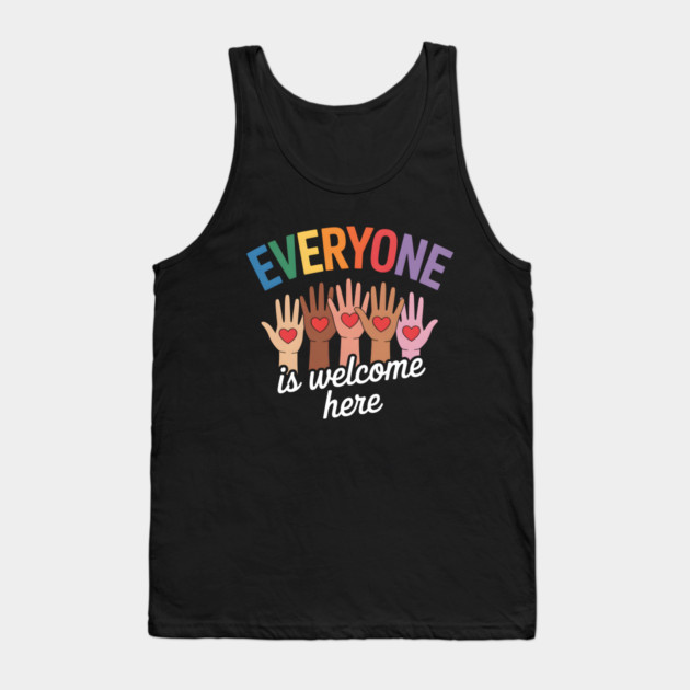 Everyone Is Welcome Inclusive Diversity Tank Top by norhando