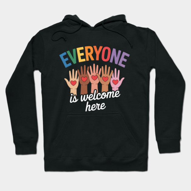 Everyone Is Welcome Inclusive Diversity Hoodie by norhando