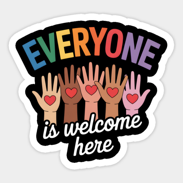 Everyone Is Welcome Inclusive Diversity Magnet by norhando