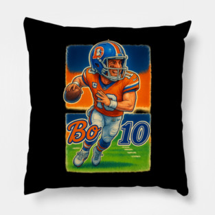 Bo Nix Denver QB Cartoon Caricature Shirt Design Pillow