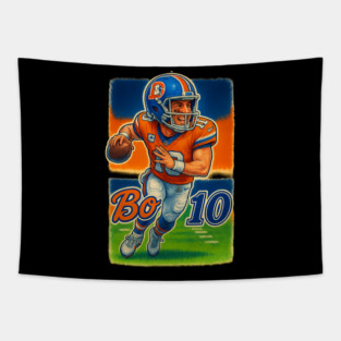 Bo Nix Denver QB Cartoon Caricature Shirt Design Tapestry
