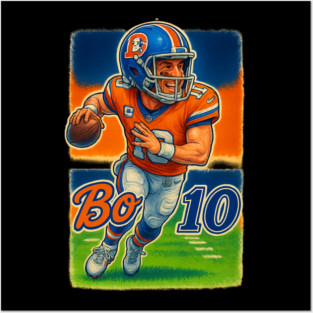 Bo Nix Denver QB Cartoon Caricature Shirt Design Posters and Art