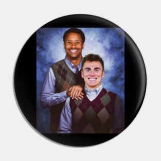 Vintage Bo Nix Courtland Sutton Step Brothers Denver Football Pin