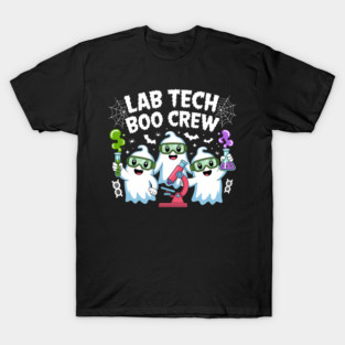 Lab Tech Boo Crew Funny Halloween Science Ghosts T-Shirt