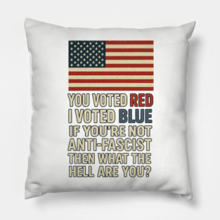 You voted red, I voted blue. Pillow