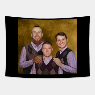 Vintage Christian McCaffrey George Kittle Brock Prudy Step Brothers Football, San Francisco Football Tapestry
