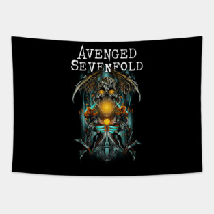 Avenged Sevenfold A7X Deathbat Icon Intricate Art Design Tapestry