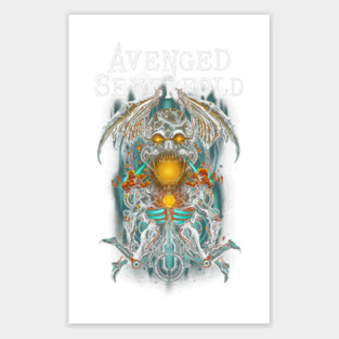 Avenged Sevenfold A7X Deathbat Icon Intricate Art Design Sticker