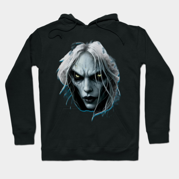 Ghoul – Dark Fantasy Undead Portrait Hoodie by Keith Charnley