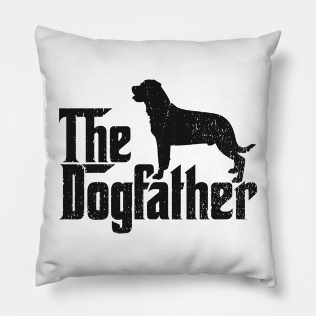 The Dogfather Rottweiler Dog Dad Humor Pun Pillow by Anticorporati
