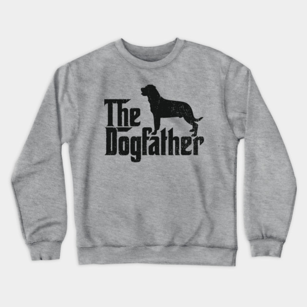 The Dogfather Rottweiler Dog Dad Humor Pun Crewneck Sweatshirt by Anticorporati
