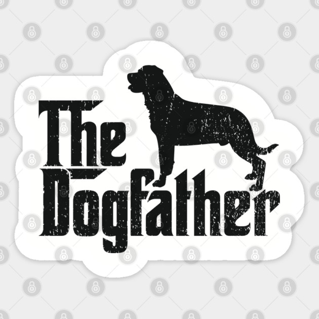 The Dogfather Rottweiler Dog Dad Humor Pun Sticker by Anticorporati