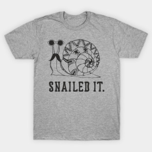 Snailed It Lazy Mellow Mood Snail Pun T-Shirt