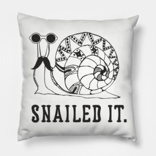 Snailed It Lazy Mellow Mood Snail Pun Pillow