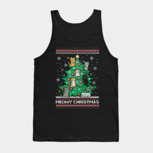 Meowy Christmas ugly Christmas sweater Tank Top