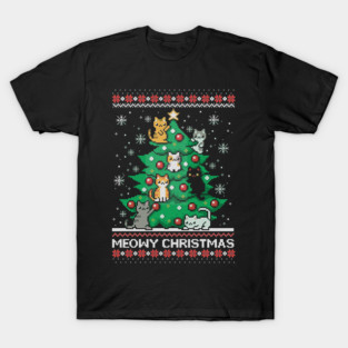 Meowy Christmas ugly Christmas sweater T-Shirt