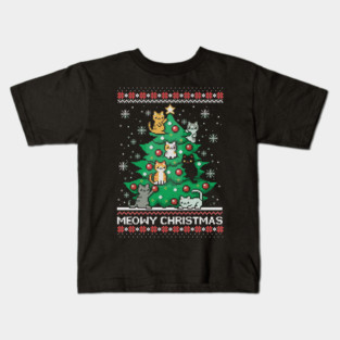 Meowy Christmas ugly Christmas sweater Kids T-Shirt