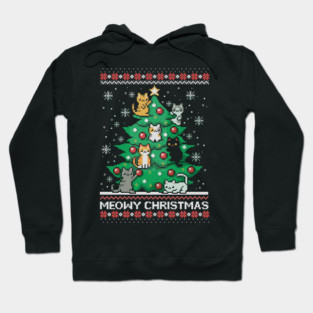 Meowy Christmas ugly Christmas sweater Hoodie