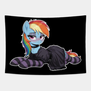 Goth Rainbow Dash Tapestry