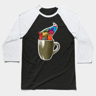 Caffeine Rush Doodle Art Baseball T-Shirt