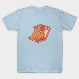 Cute Capybara With Pizza In Pizza Box T-Shirt