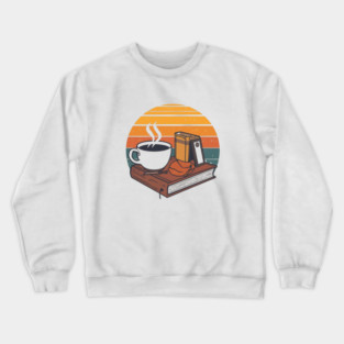 vintage Sunrise Reading books coffee Crewneck Sweatshirt