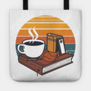 vintage Sunrise Reading books coffee Tote
