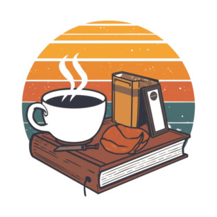 vintage Sunrise Reading books coffee T-Shirt